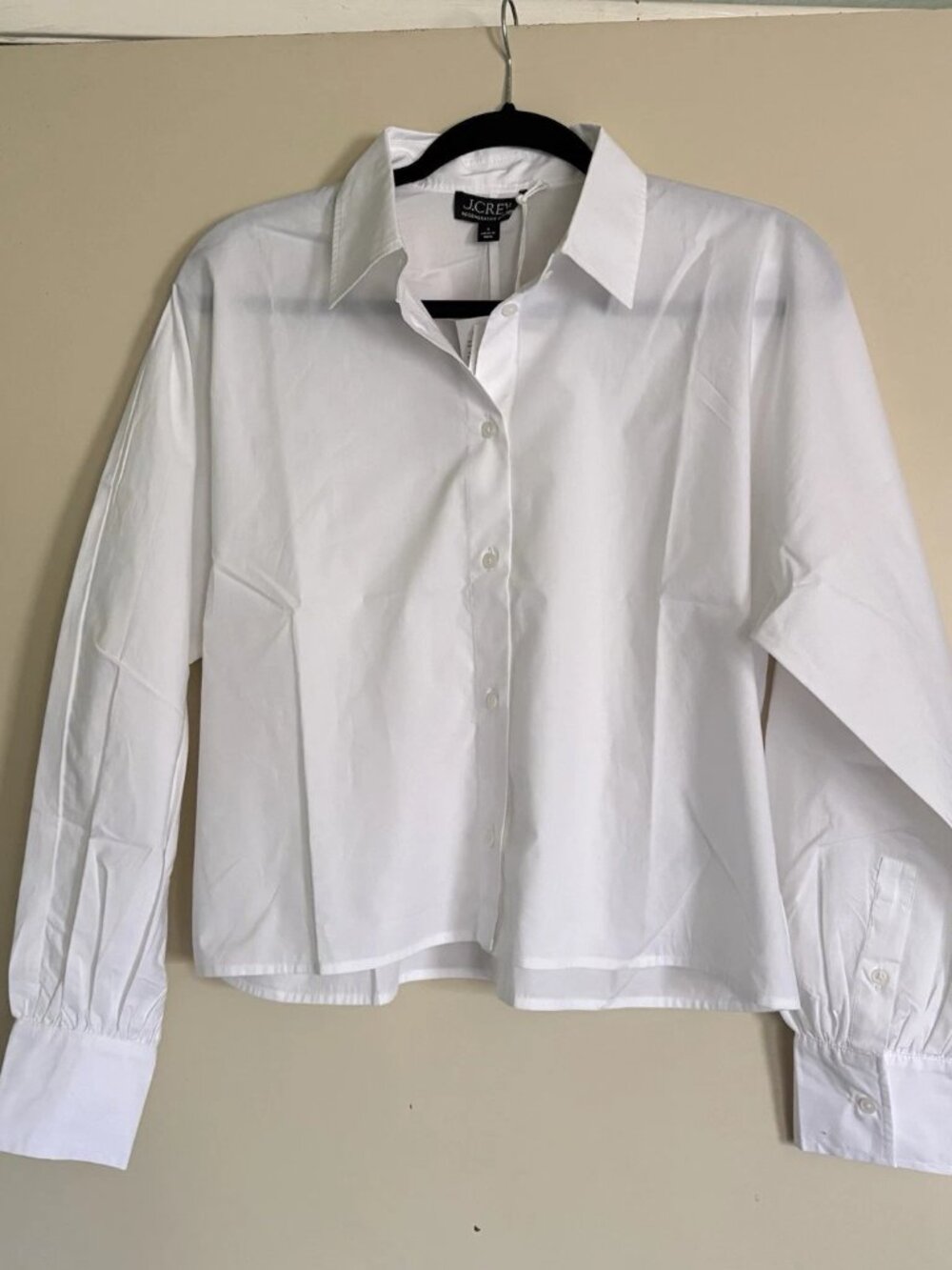 NEW J CREW Dolman-sleeve button-up shirt in cotton poplin 8 NWT Long Sleeve - Picture 4 of 11